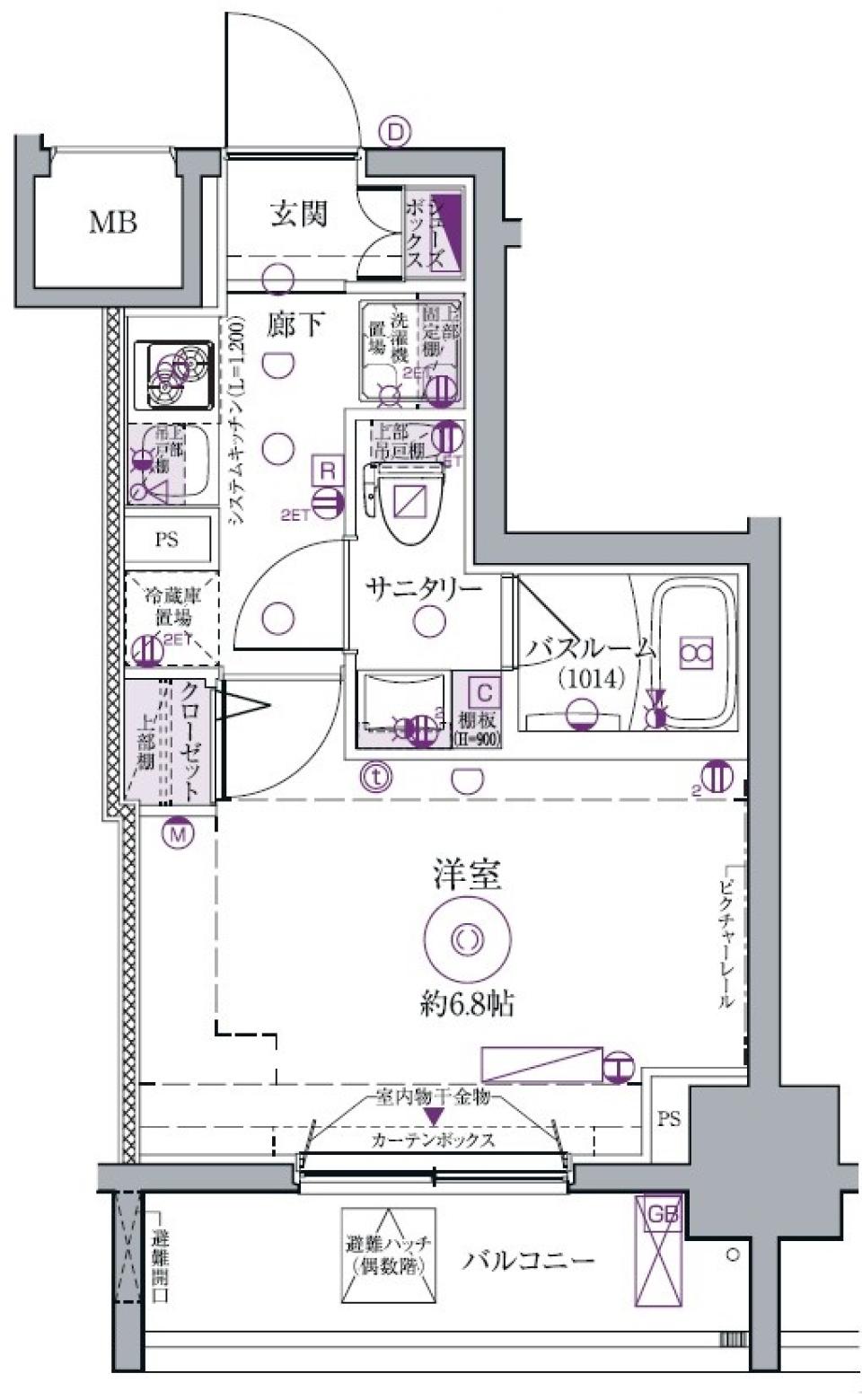 クレヴィスタ大森　402号室の間取り図