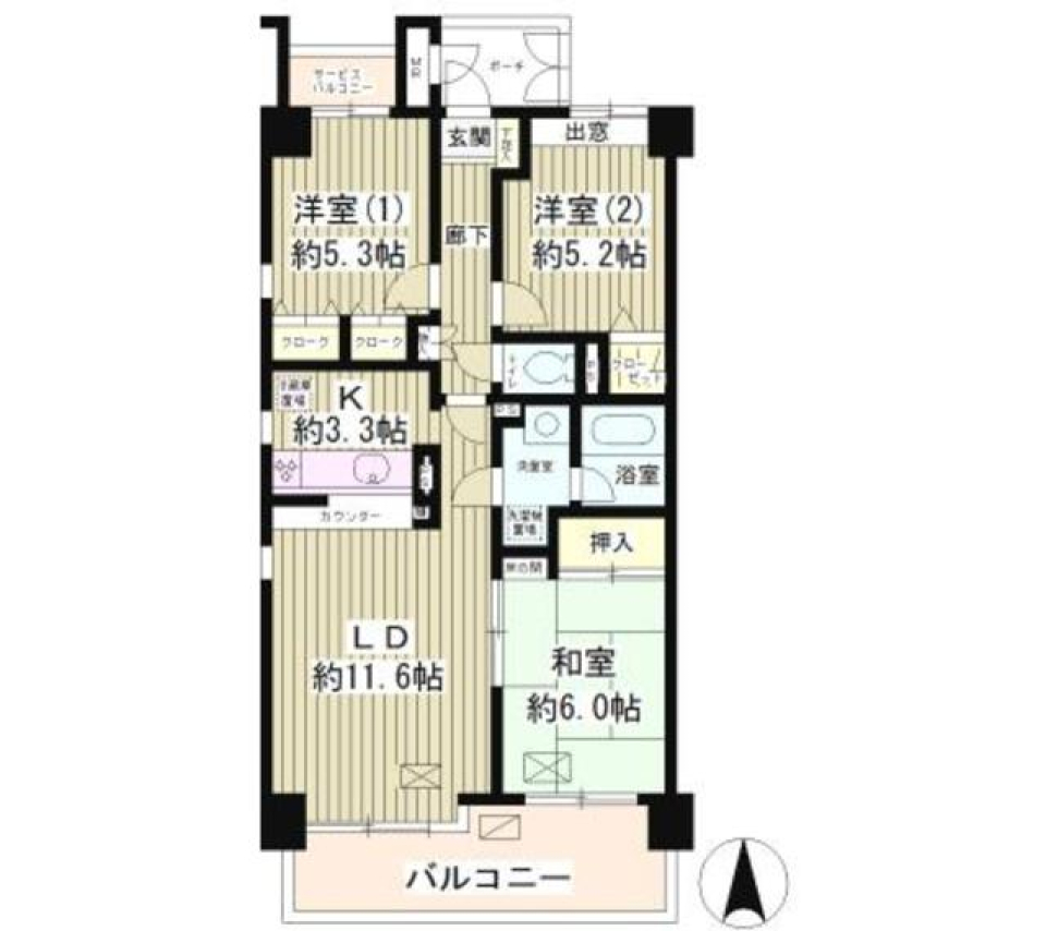 フィオーレ　301号室の間取り図