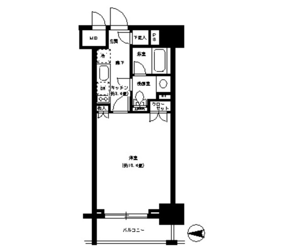 パークキューブ神田　404号室［ペット可］の間取り図