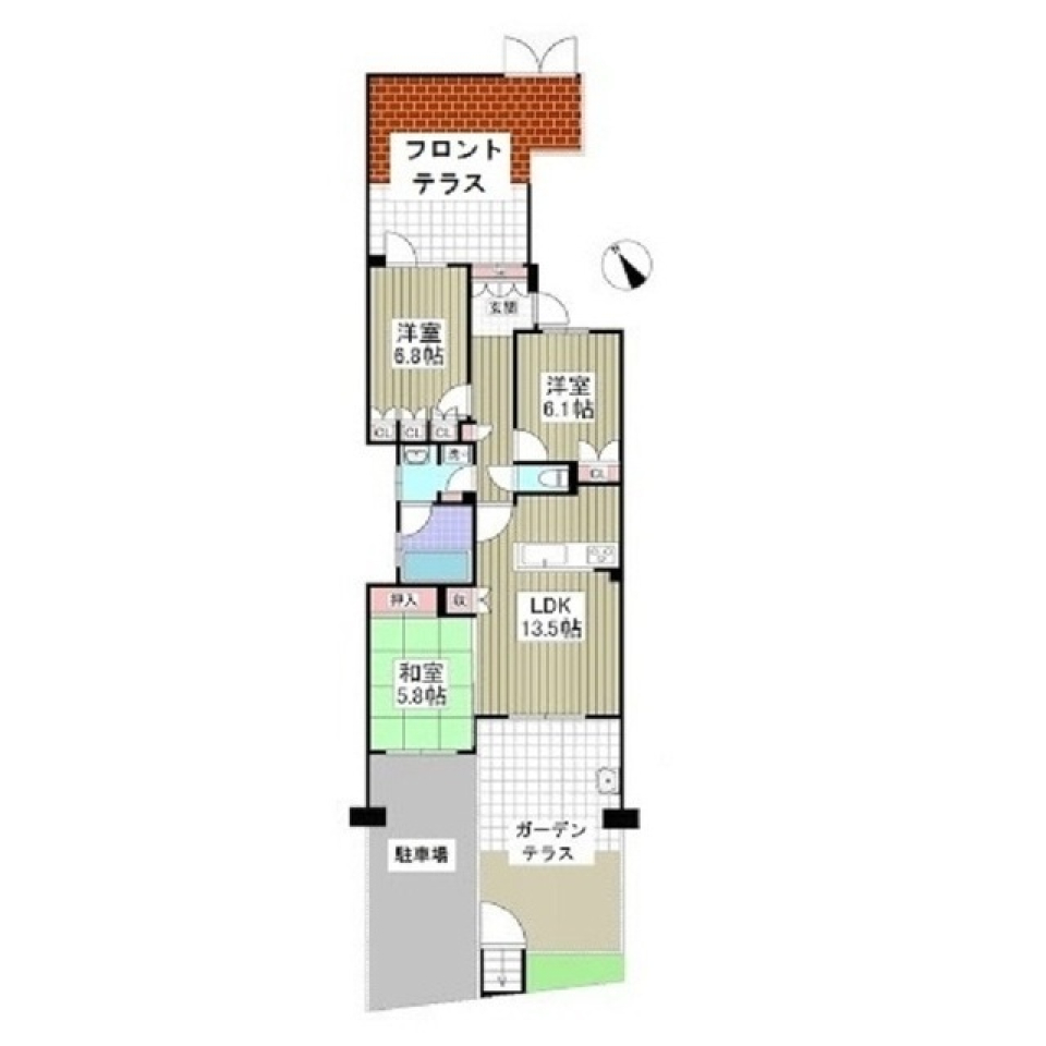 クリオ上大岡西弐番館　107号室の間取り図