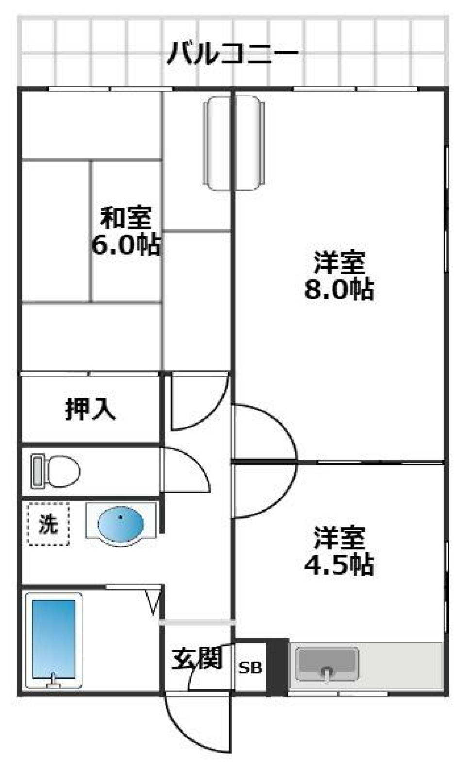 コート西荻　201号室の間取り図