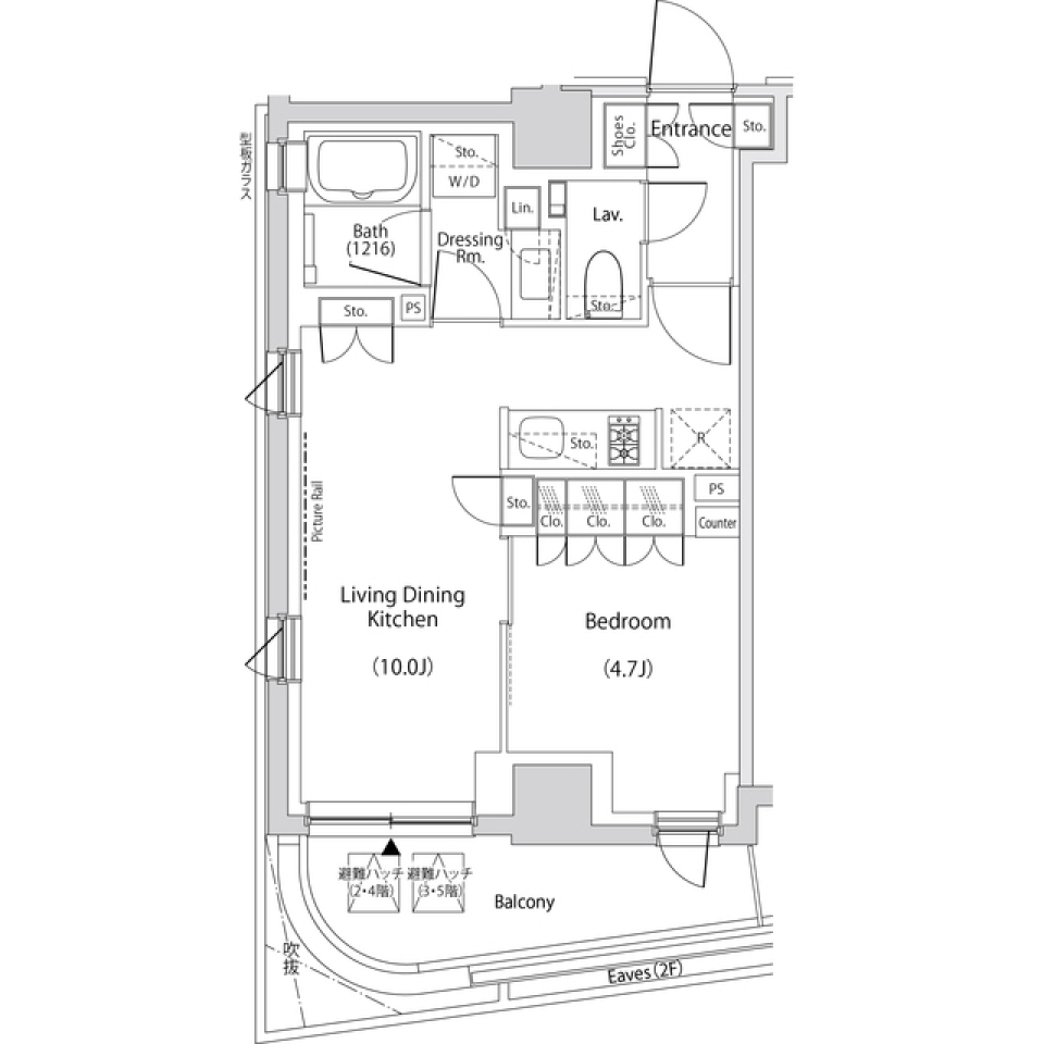 ザ・パークハビオ文京目白台プレイス　204号室［ペット可］の間取り図