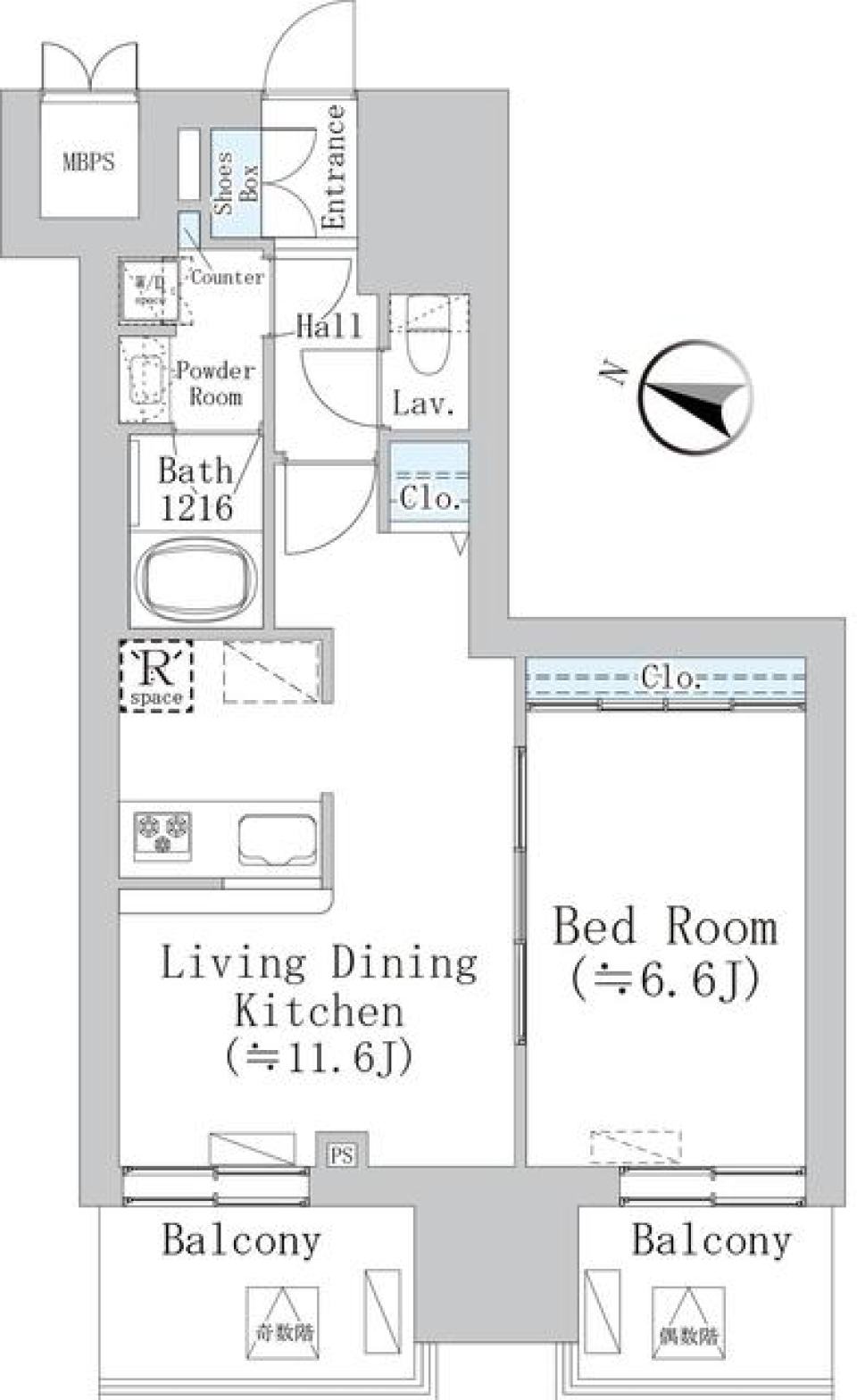 ウェスタ板橋仲宿　1102号室の間取り図