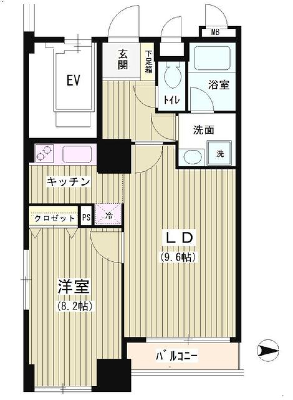 アクアコート　805号室の間取り図