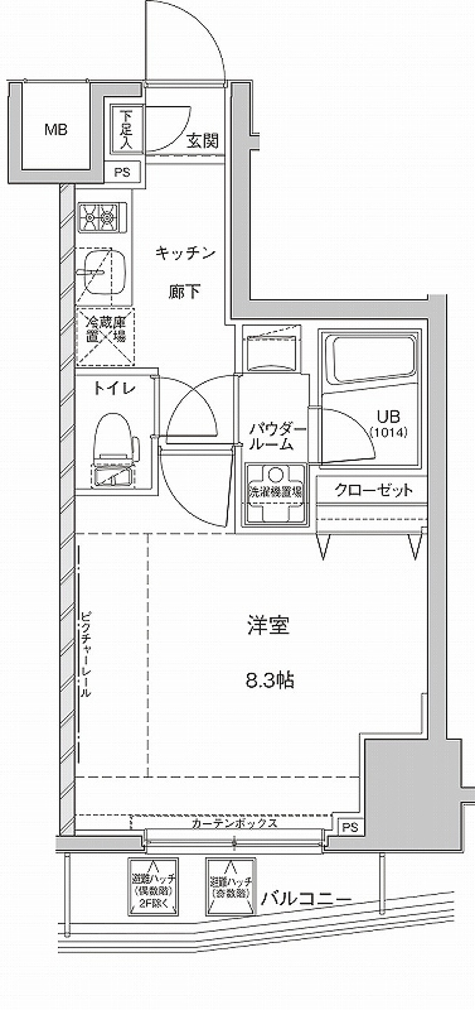 ジェノヴィア東大前グリーンヴェール　1302号室［ペット可］の間取り図