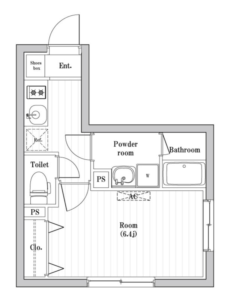 コンポジット渋谷本町　407号室［ペット可］の間取り図