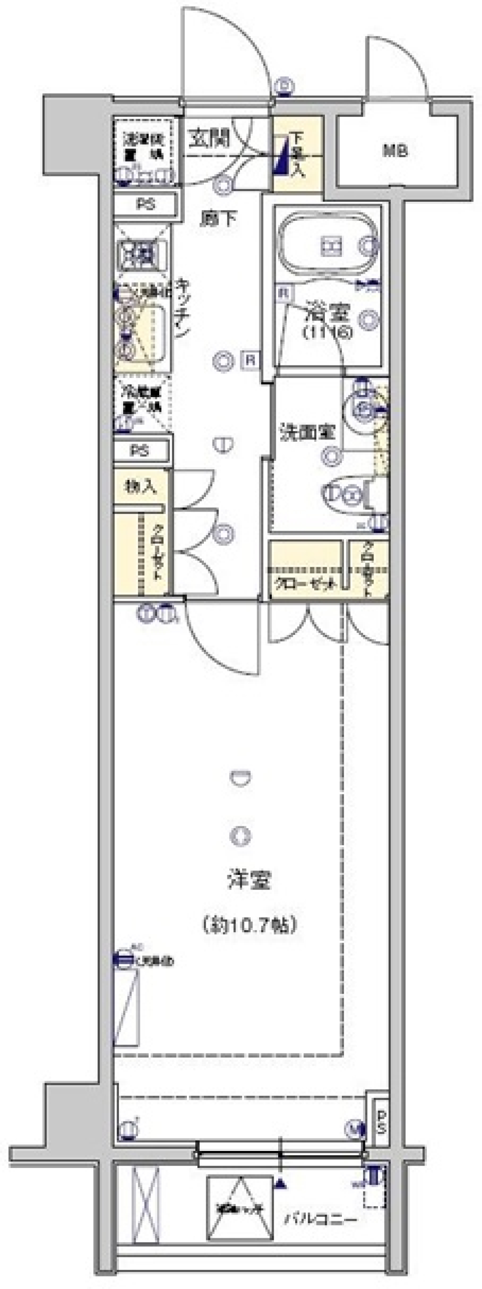 Feeth水天宮前　105号室［ペット可］の間取り図