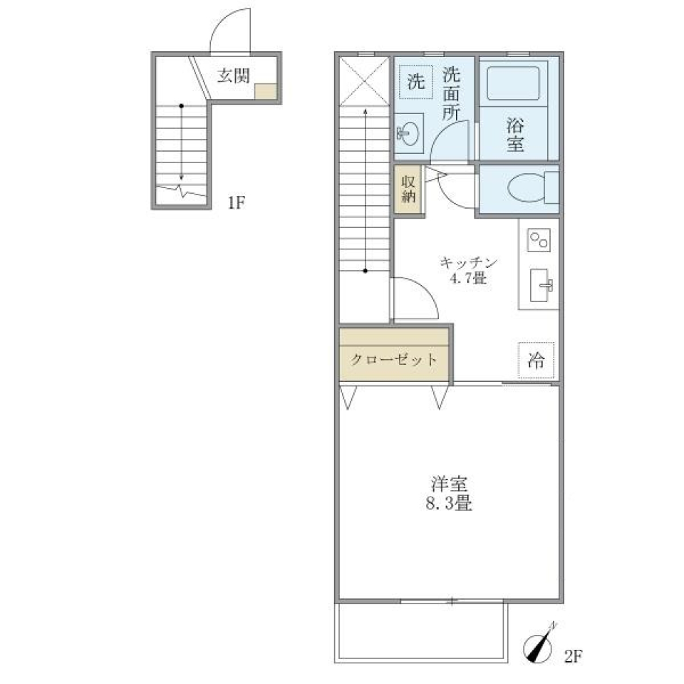 ロンサールＢ棟　B4号室の間取り図