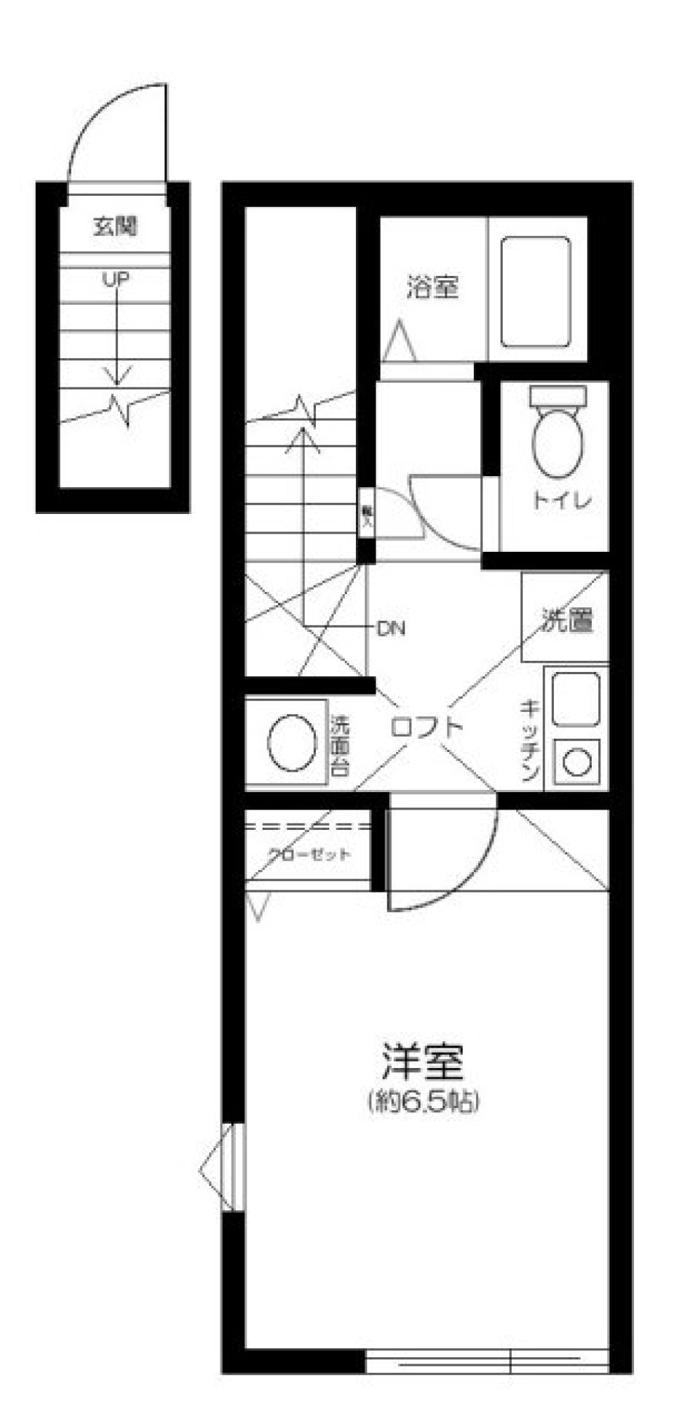 プランドール下丸子　201号室の間取り図