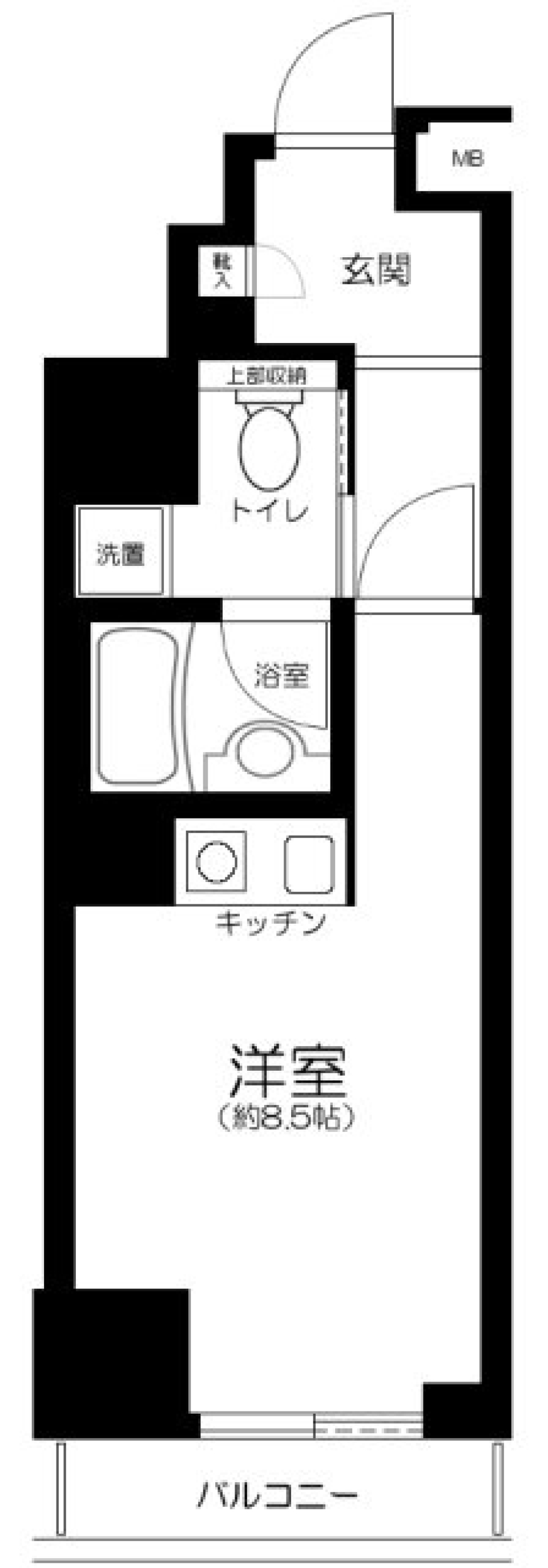 フィールA渋谷　813号室の間取り図