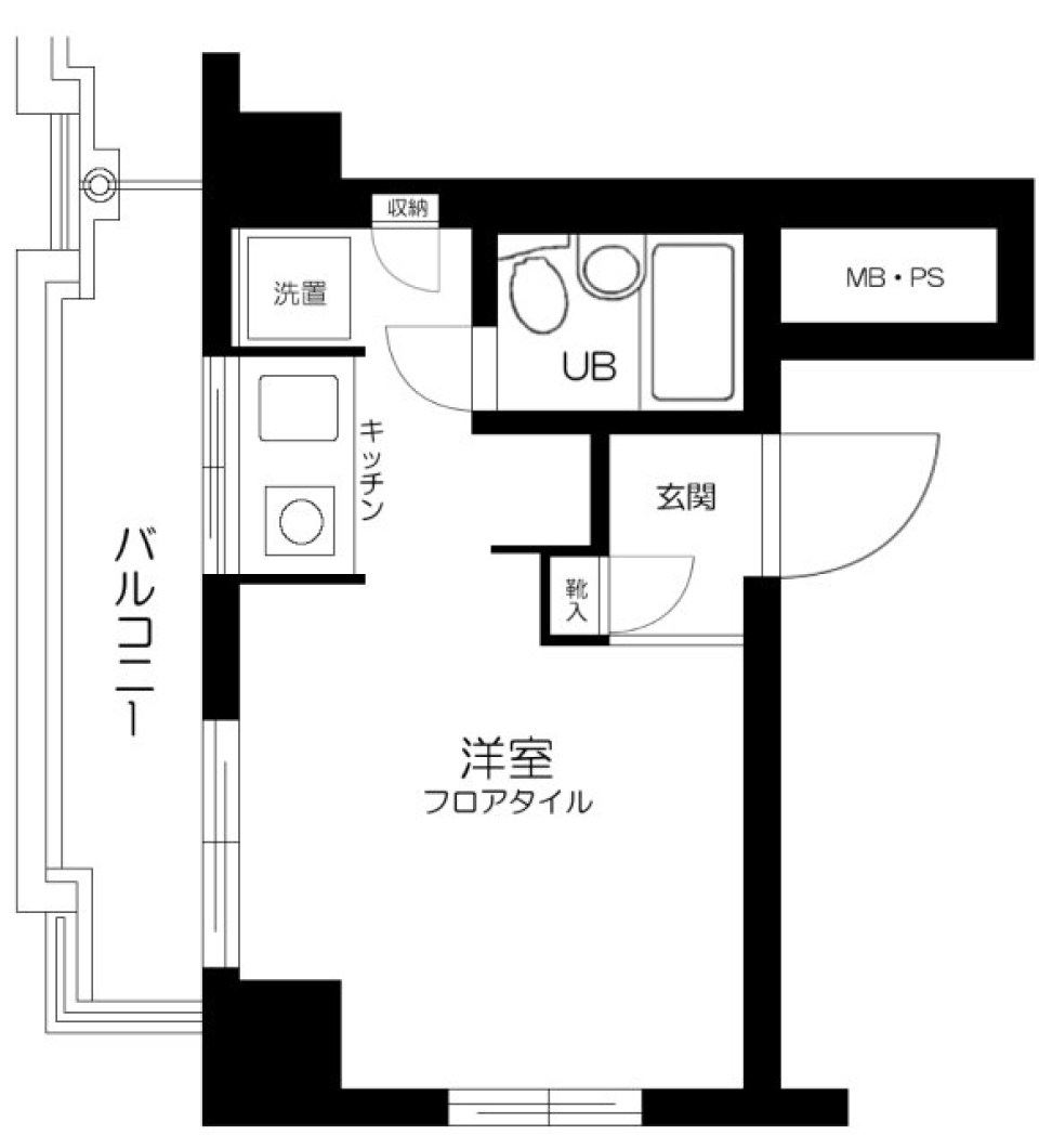 プチモンド四谷　401号室の間取り図