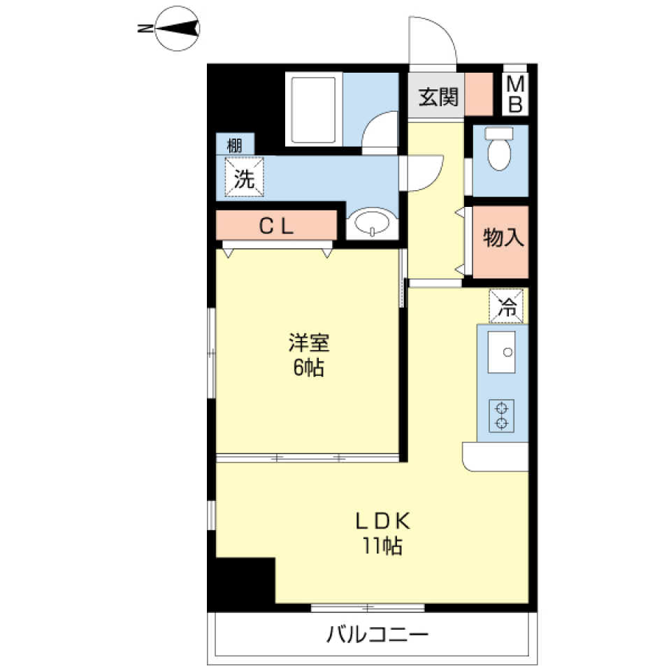 ボン・シャンセ武蔵小杉　201号室の間取り図