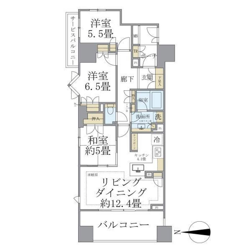 Ｂｒｉｌｌｉａ大山町　601号室の間取り図