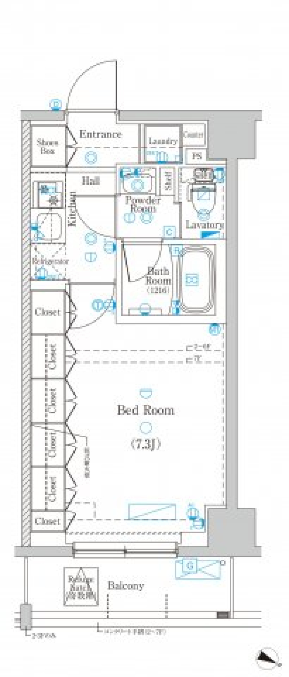 DIPS東十条駅前RESIDENCE　402号室［ペット可］の間取り図