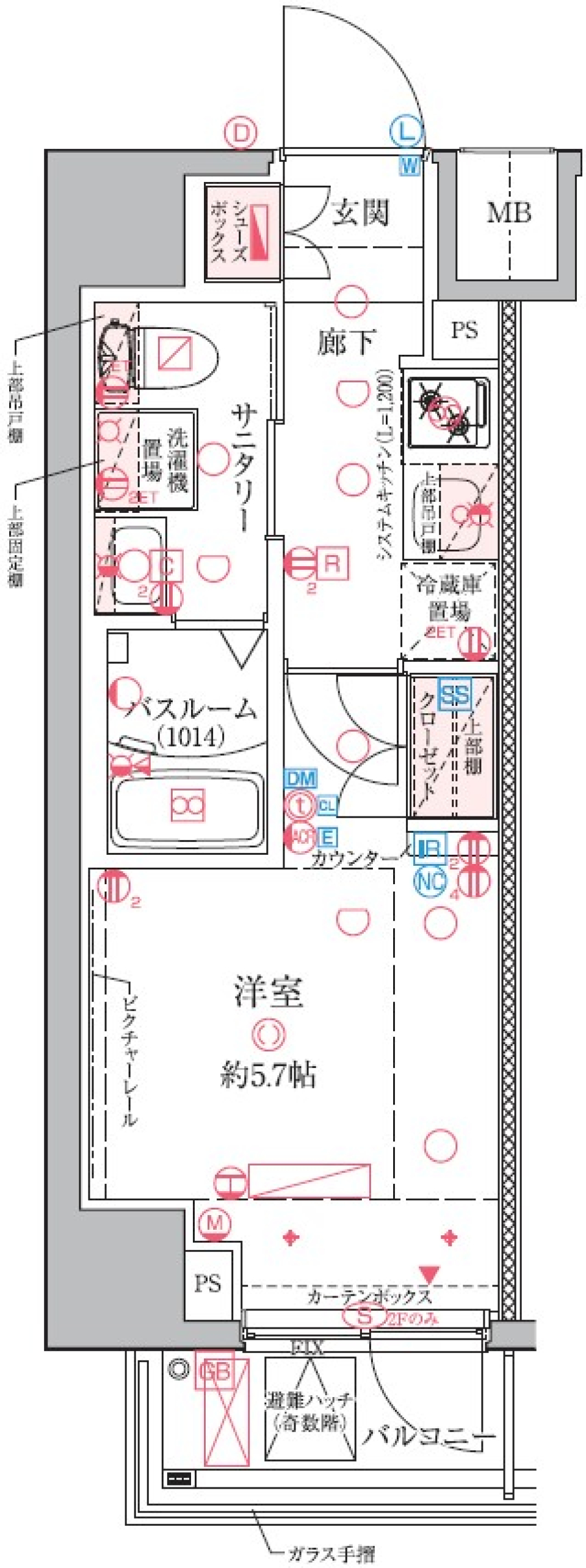 クレヴィスタ横浜関内　208号室［ペット可］の間取り図