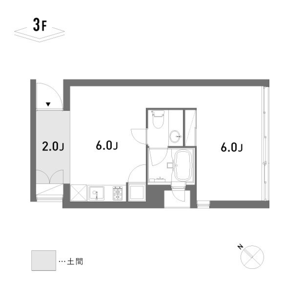 al domino 302号室の間取り図