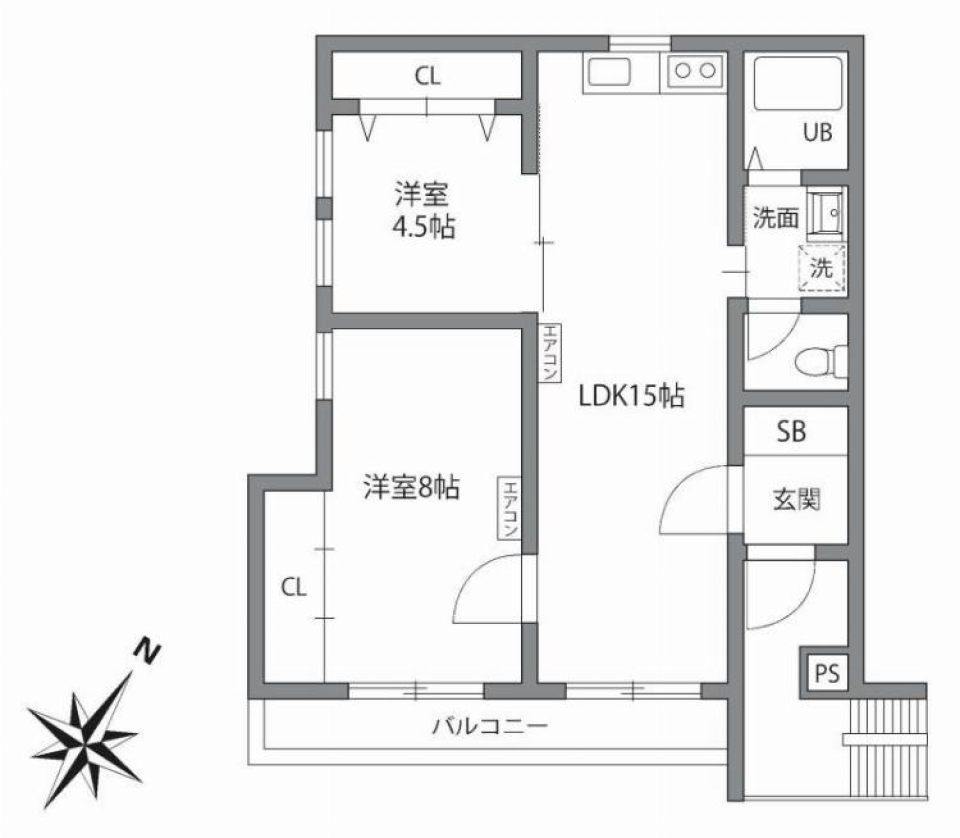 TKハイム　201号室の間取り図