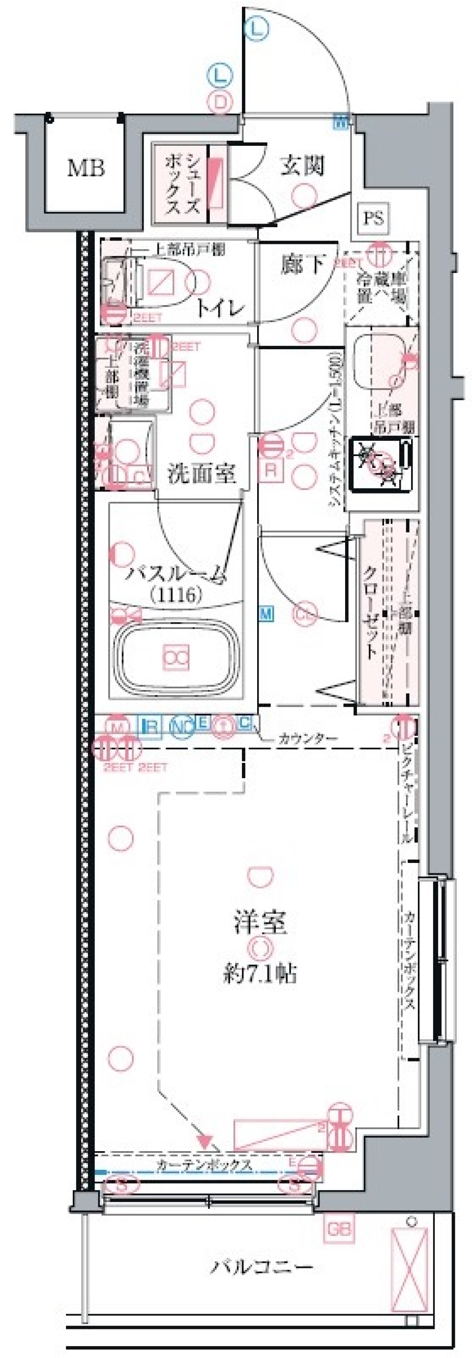 クレヴィスタ練馬桜台Ⅱ　102号室の間取り図