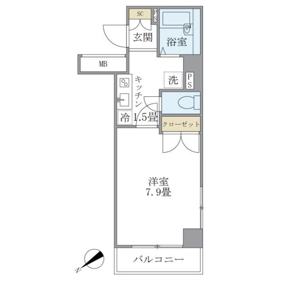 ＫＤＸレジデンス横浜関内　501号室の間取り図