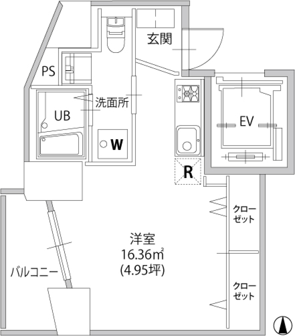 アリカ文京本郷　101号室［ペット可］の間取り図