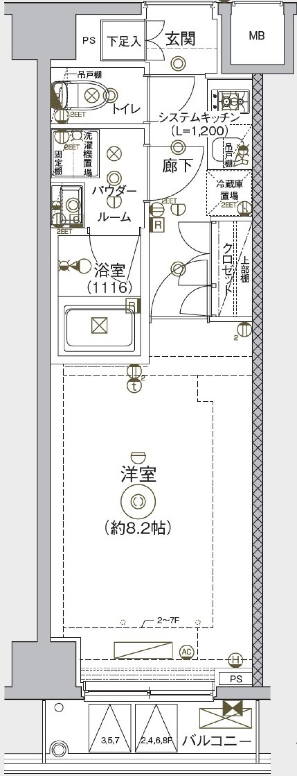 クレヴィスタ練馬平和台　802号室の間取り図