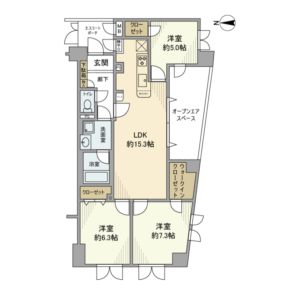 グランシティ葛西Ⅱ　201号室の間取り図