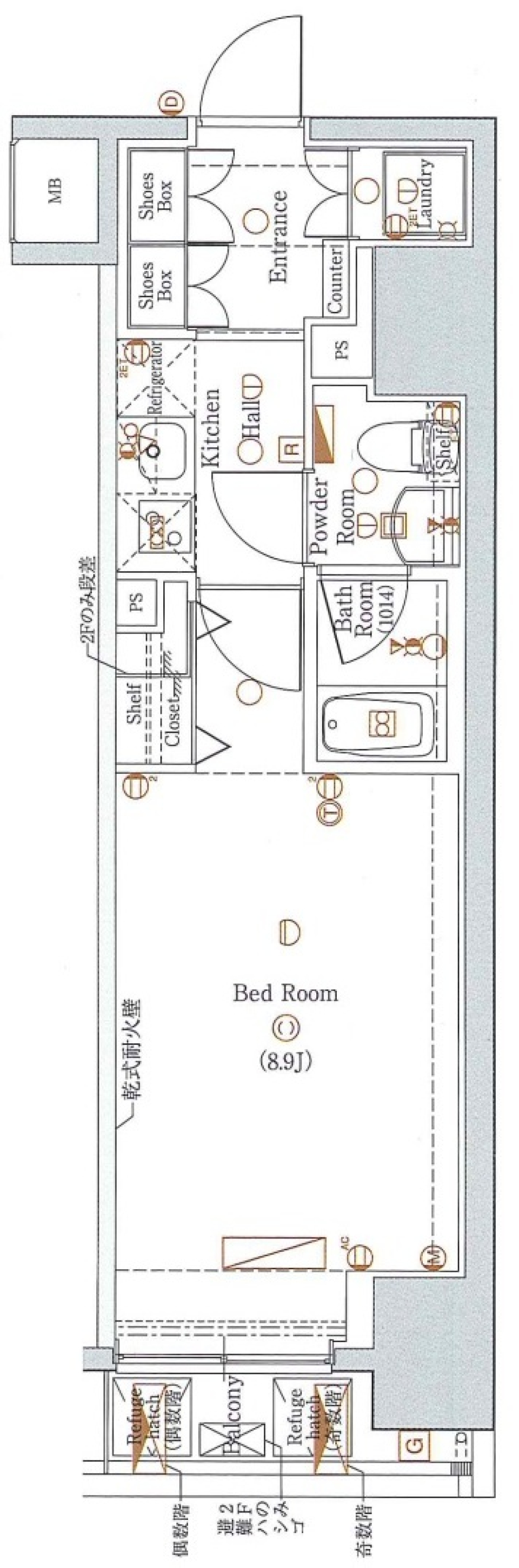 ブレシア銀座イースト　404号室［ペット可］の間取り図