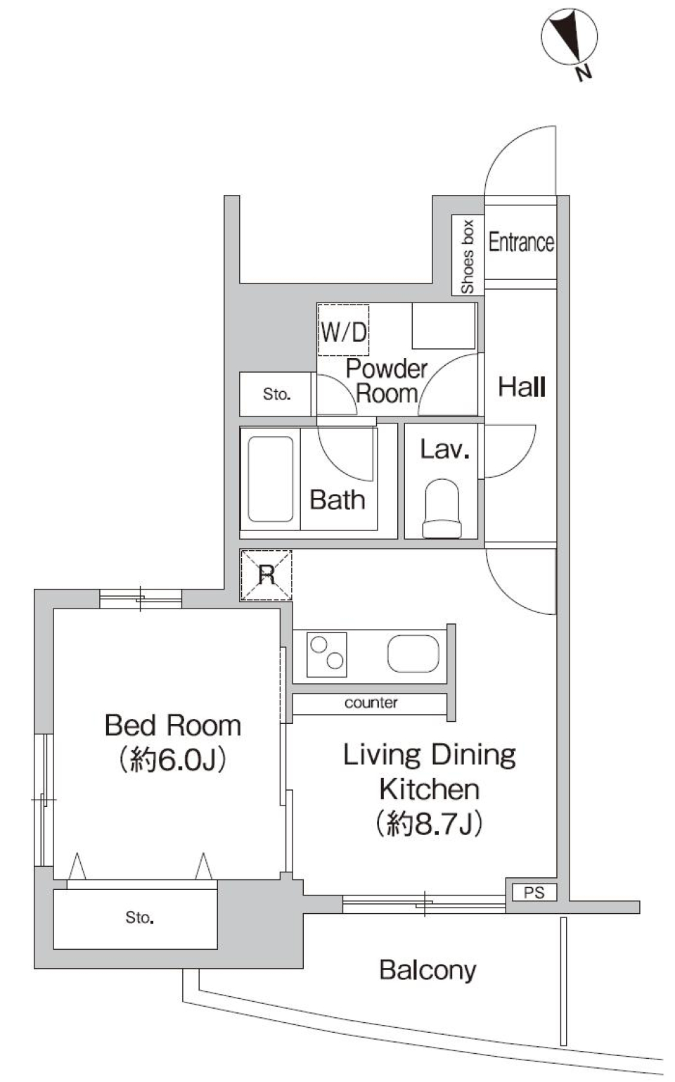 プライムアーバン町屋サウスコート　505号室の間取り図