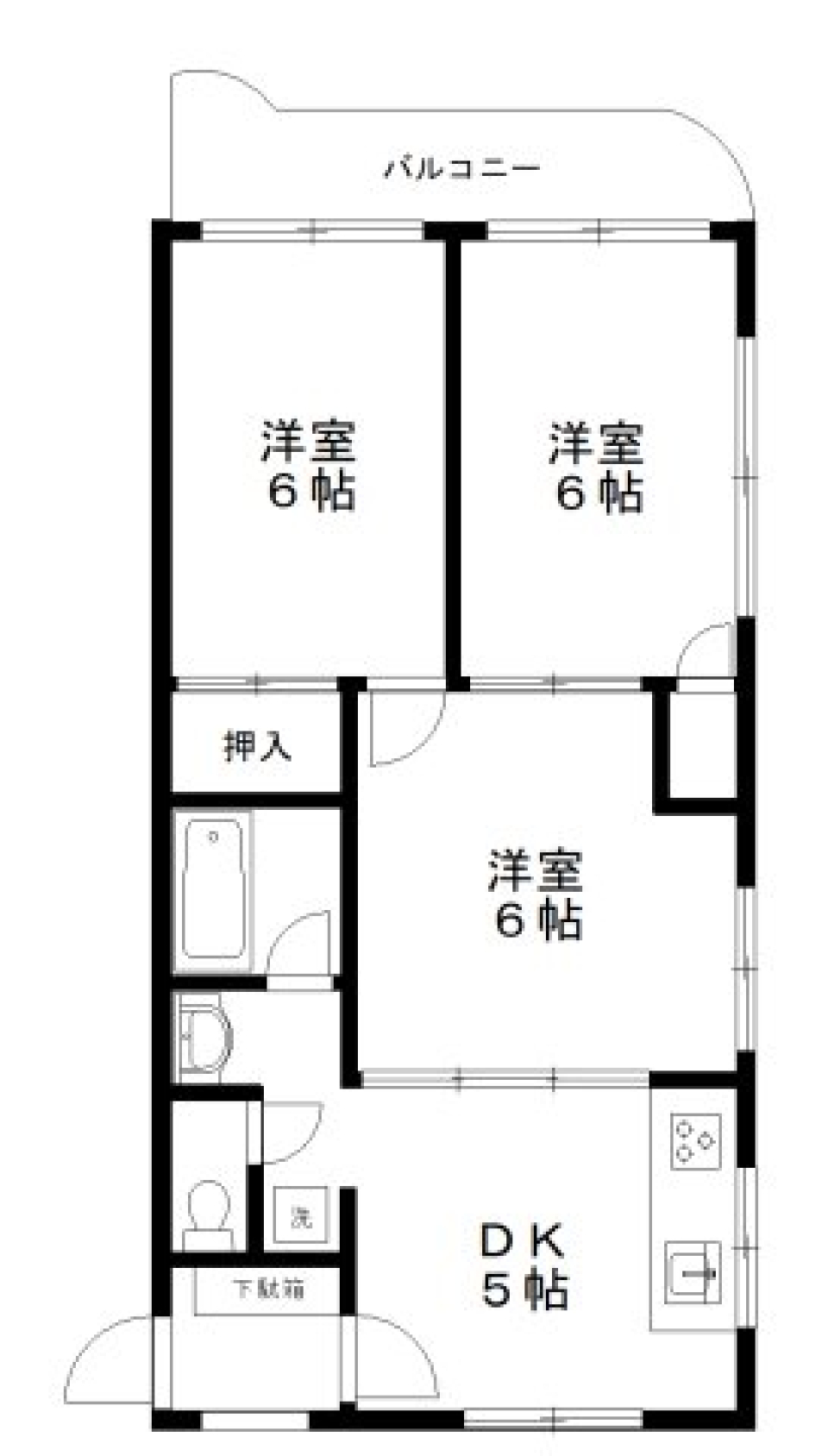 サンライズ上馬　307号室の間取り図