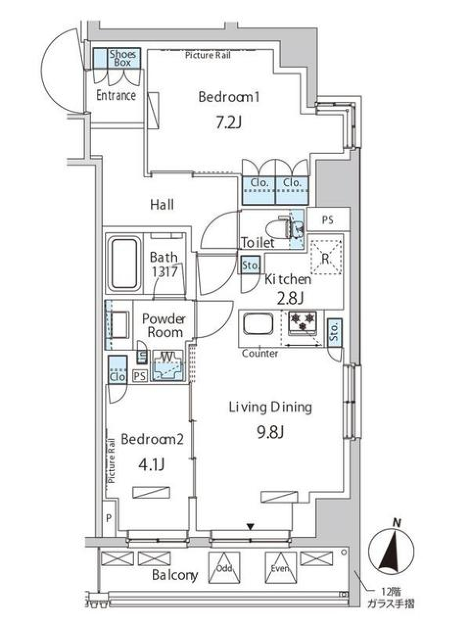 パークアクシス成増二丁目　1101号室の間取り図