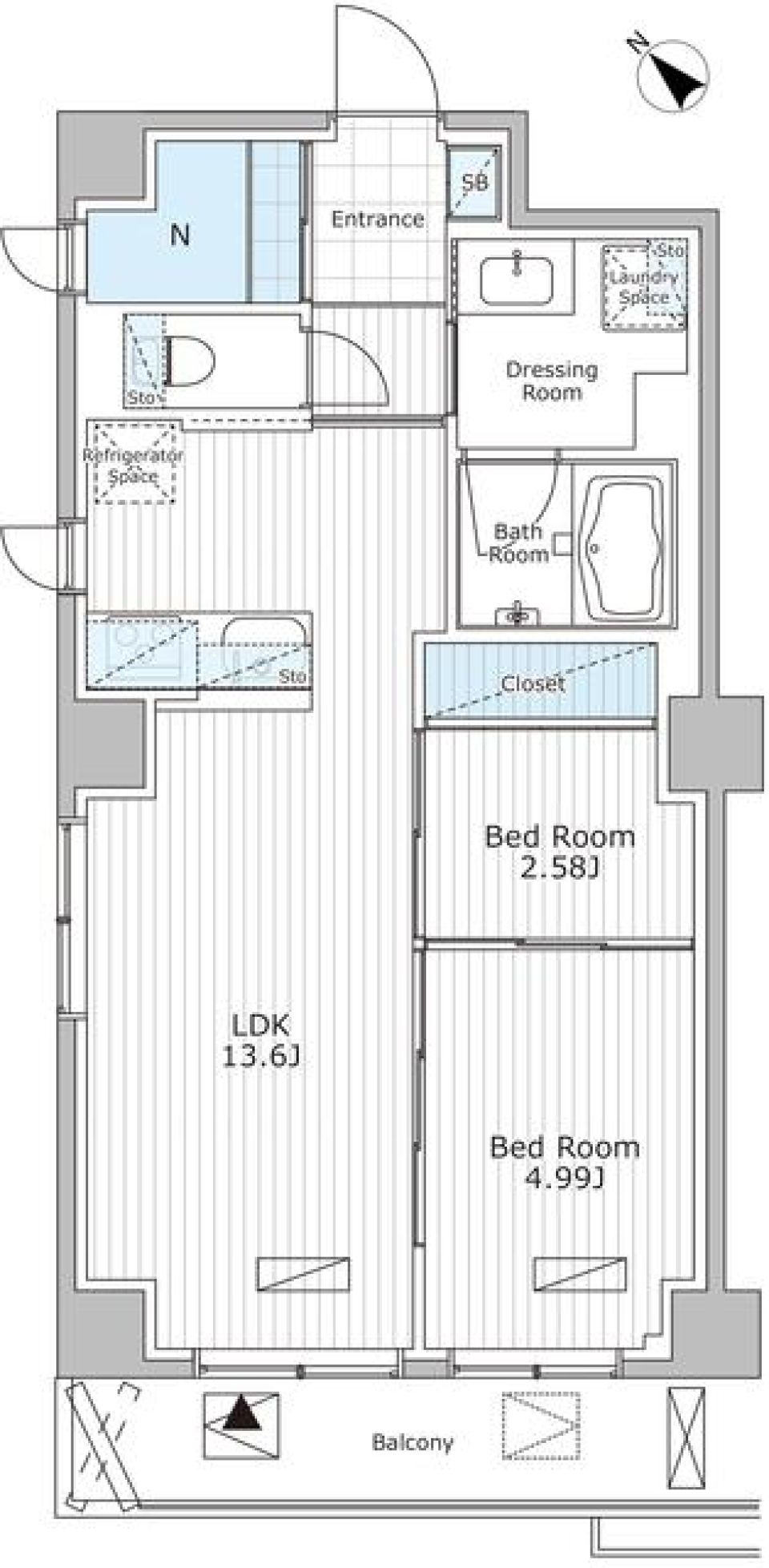 アスブルーム奥浅草　302号室［新築］の間取り図