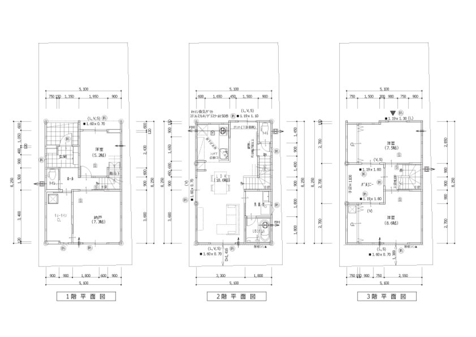 【売買物件】3階建ての我が家で広々暮らす。の間取り図