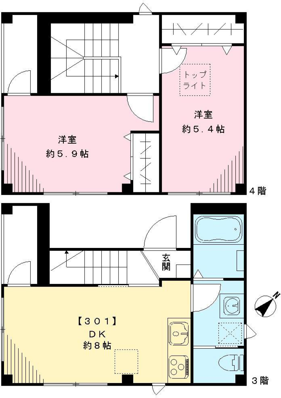 ビューノS　301号室の間取り図