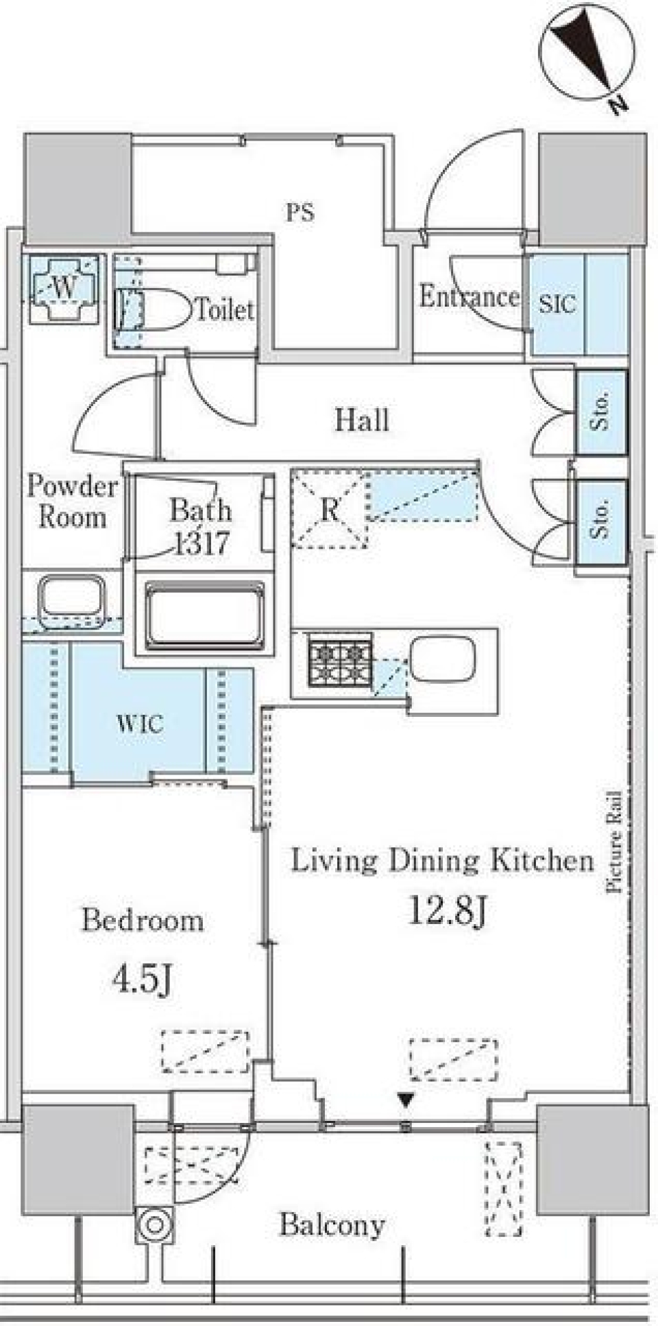 ＪＰ　ｎｏｉｅ　　蔵前　2217号室の間取り図