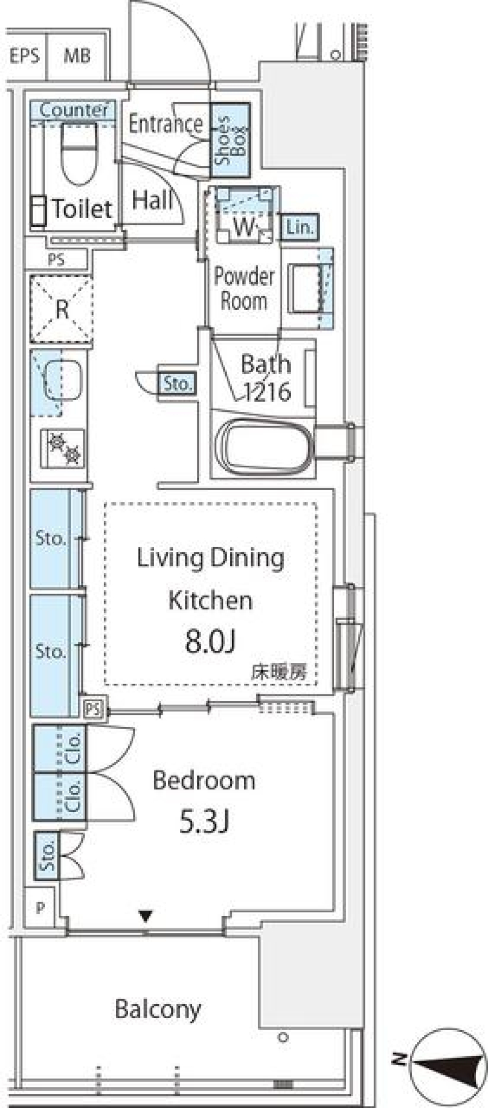 Ｂｒｉｌｌｉａ四谷三丁目　503号室の間取り図