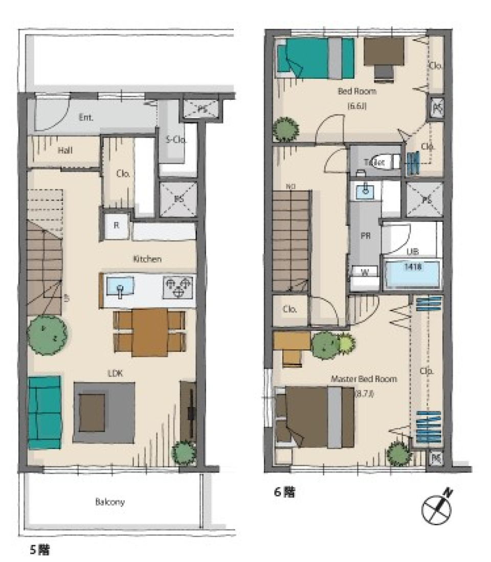 目黒台マンションC棟　508号室の間取り図