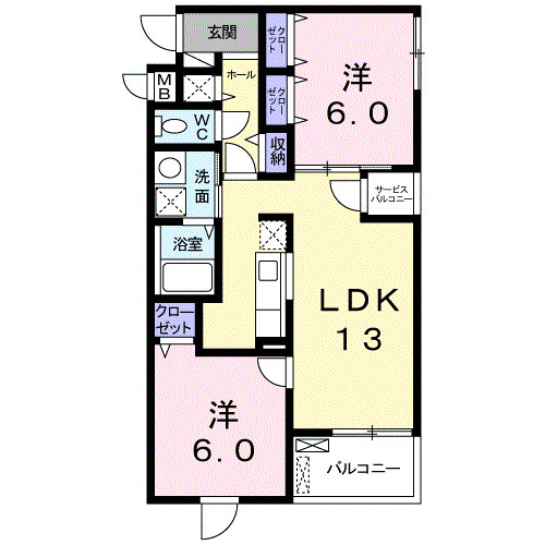 カップルにもファミリーにもおすすめの2LDK