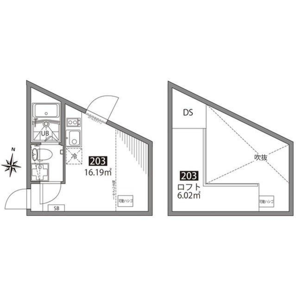 グランエッグス荻窪　203号室の間取り図