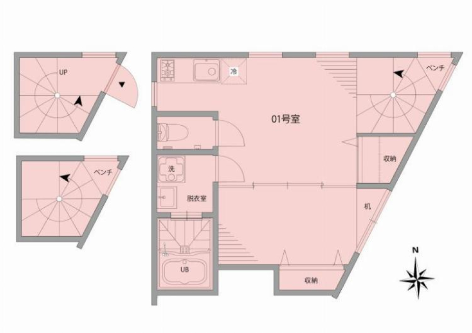 ササヅカアパートメント　01号室の間取り図