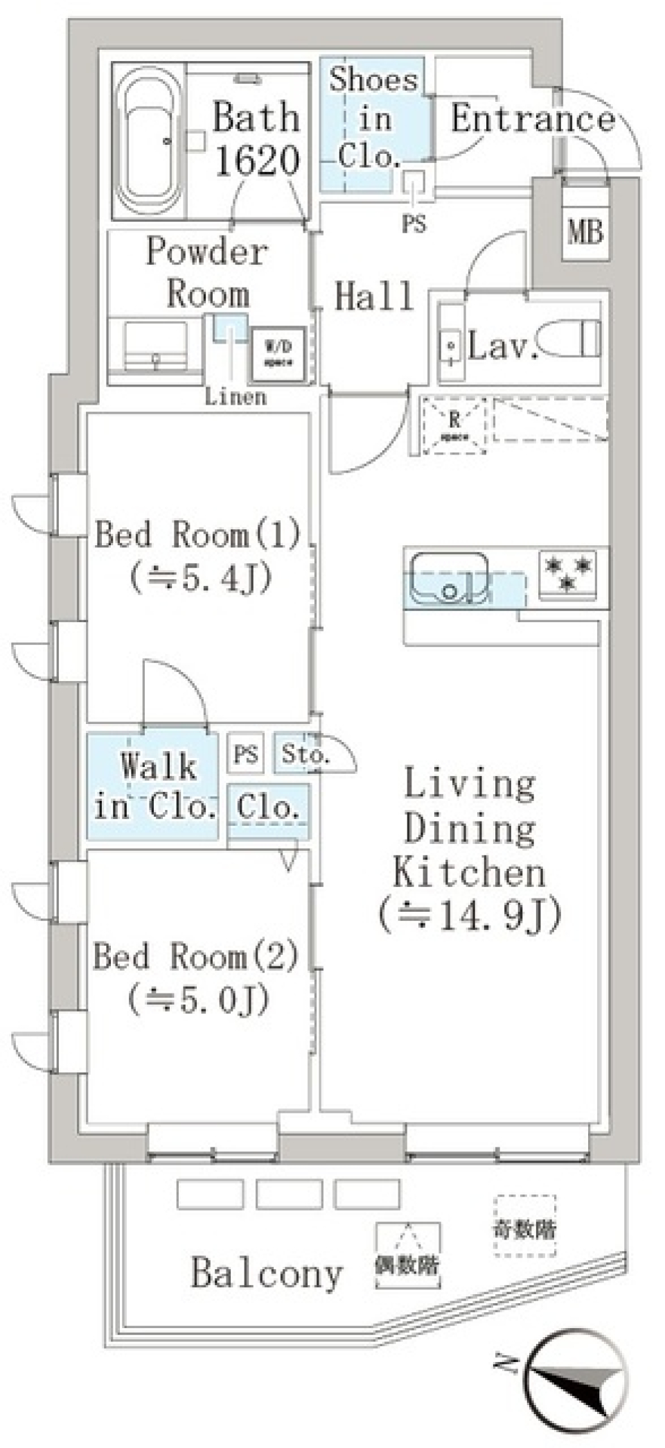 デュークハウス目黒　305号室［ペット可］の間取り図