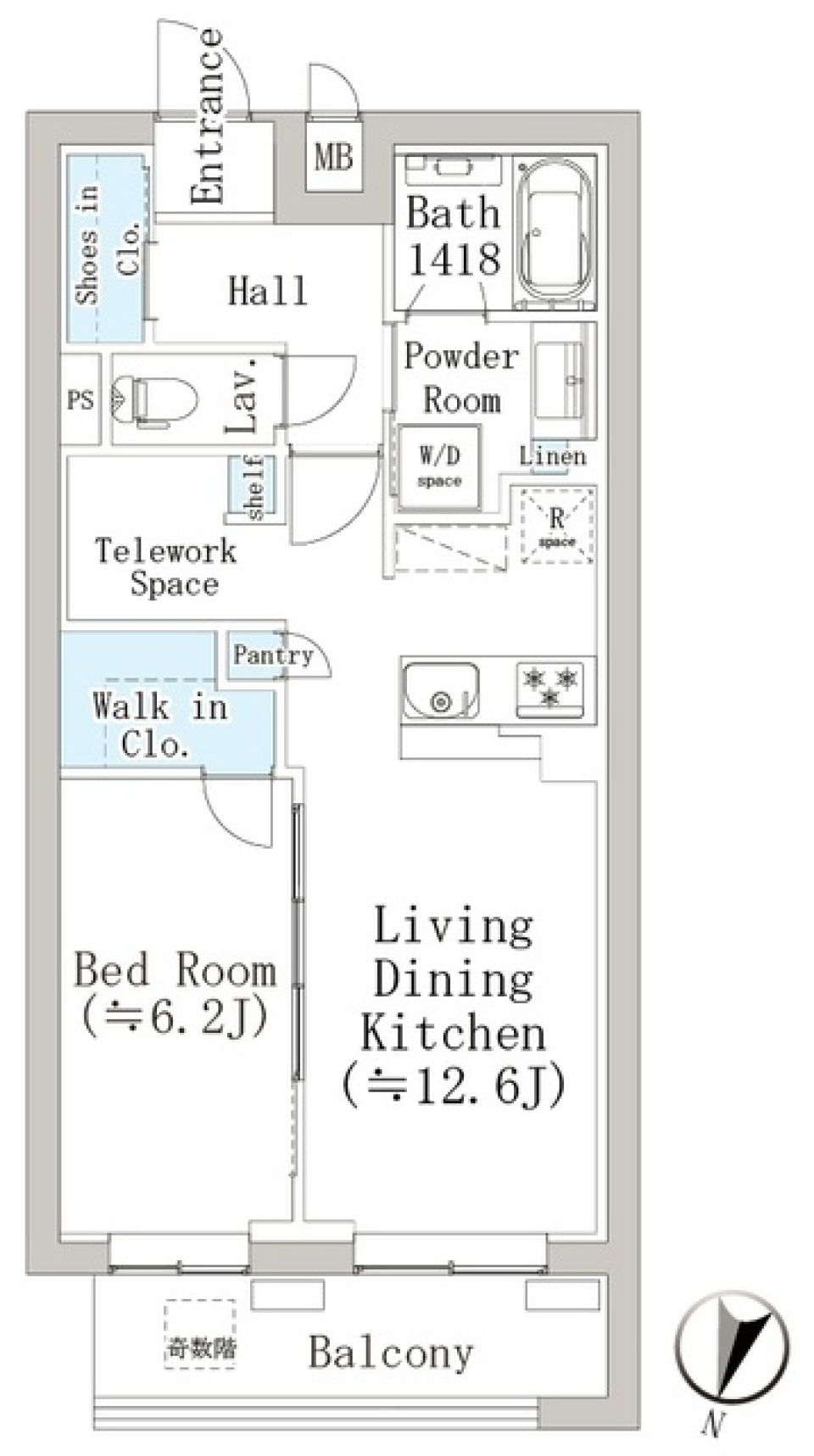 デュークハウス目黒　402号室［ペット可］の間取り図