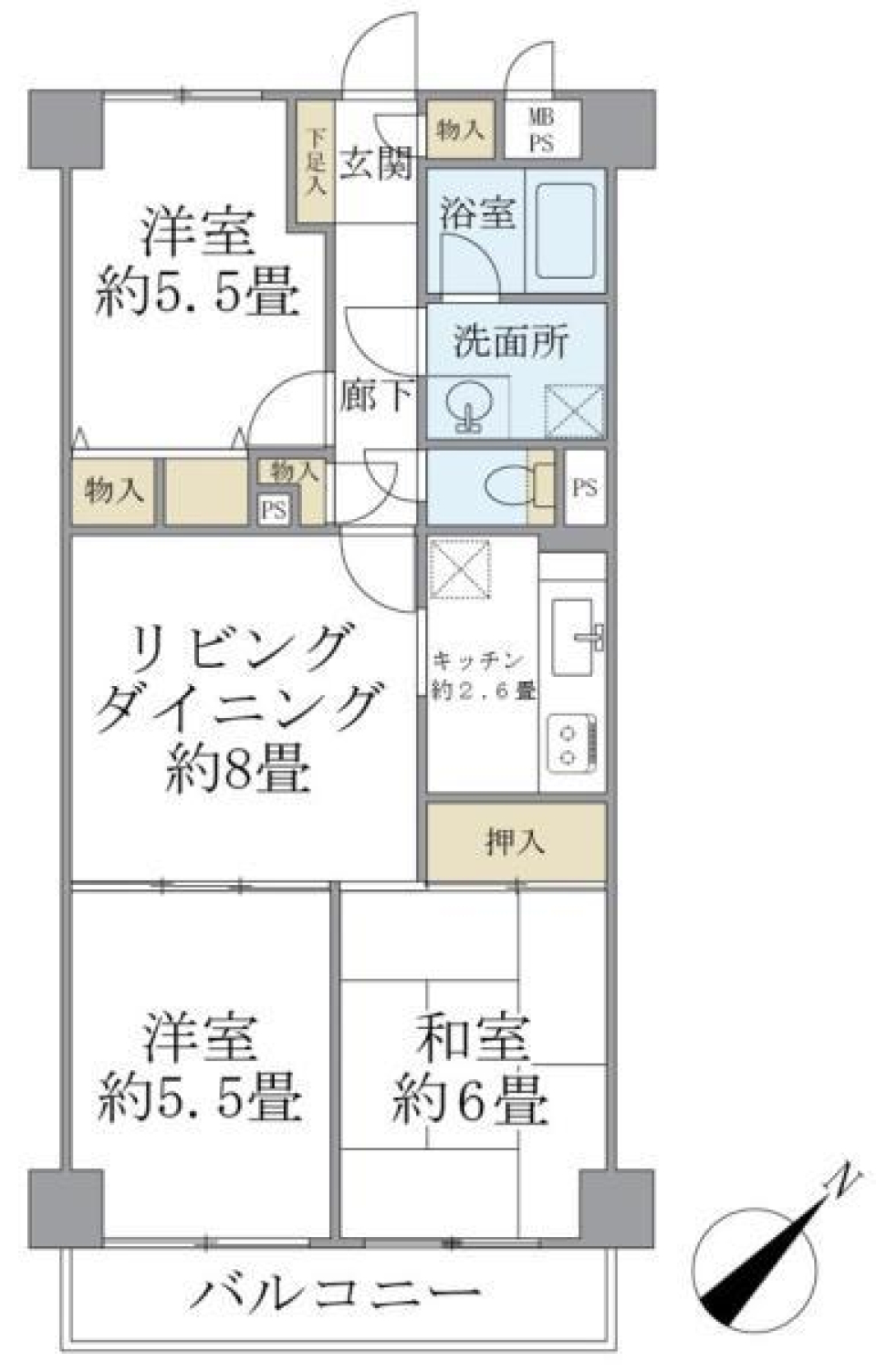 ニックハイム北品川　505号室の間取り図