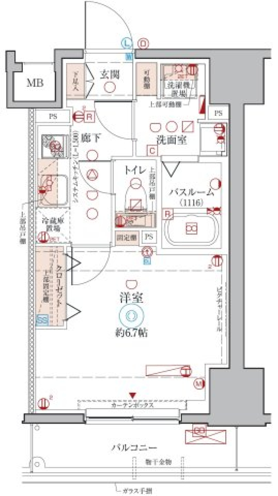 クレヴィスタ元浅草　204号室［新築］の間取り図