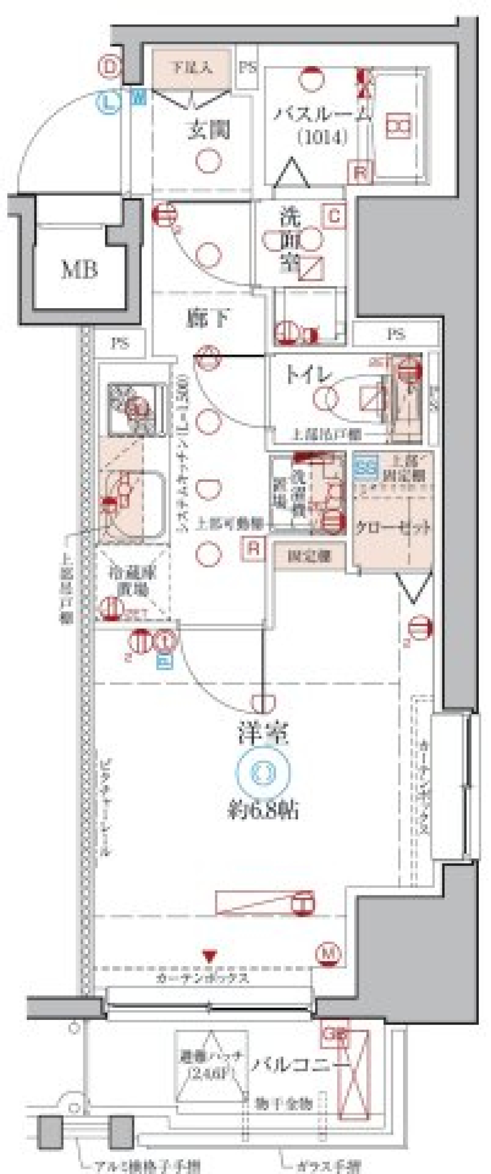 クレヴィスタ元浅草　702号室［新築］の間取り図