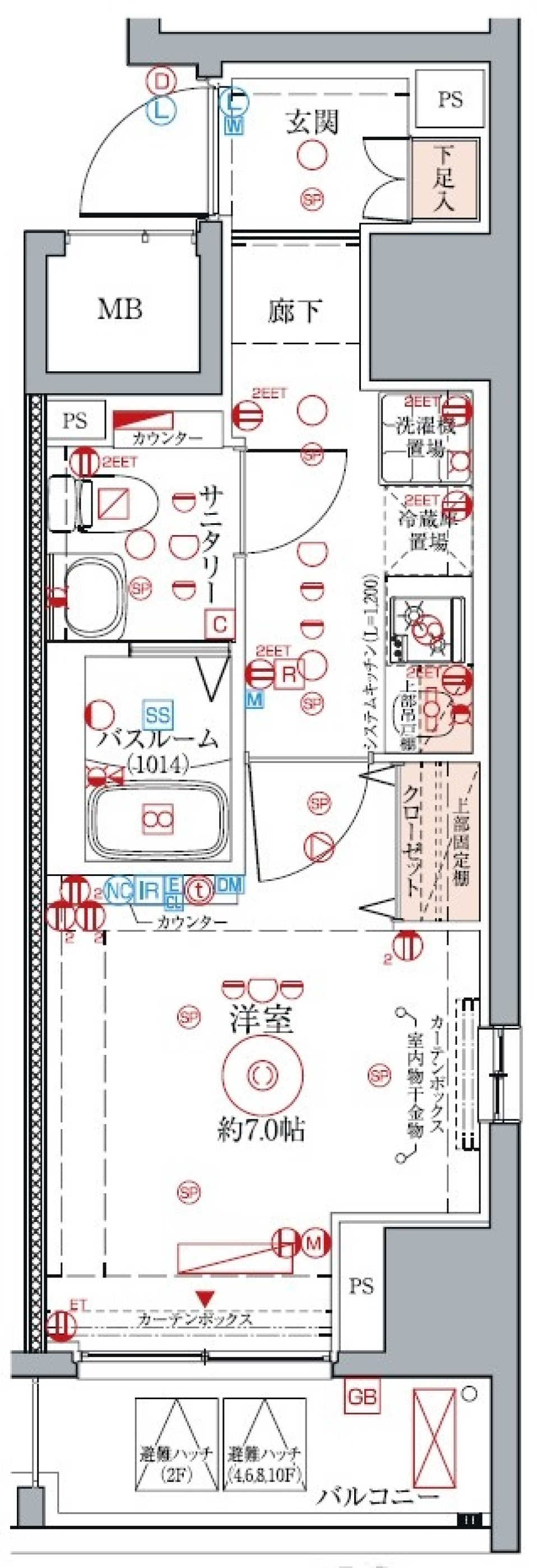 クレヴィスタ蒲田　704号室［ペット可］の間取り図