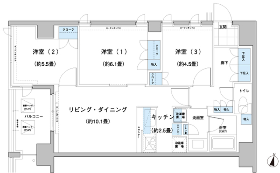 ガーデニエール砧レジデンス　419号室［ペット可］の間取り図