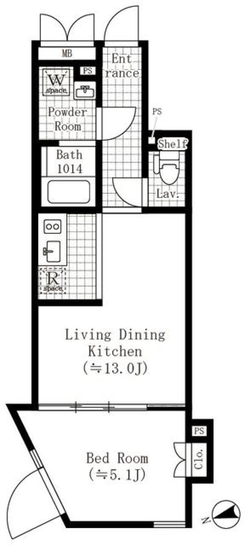 ＴＲＡＤＩＳ池袋本町　103号室［ペット可］の間取り図