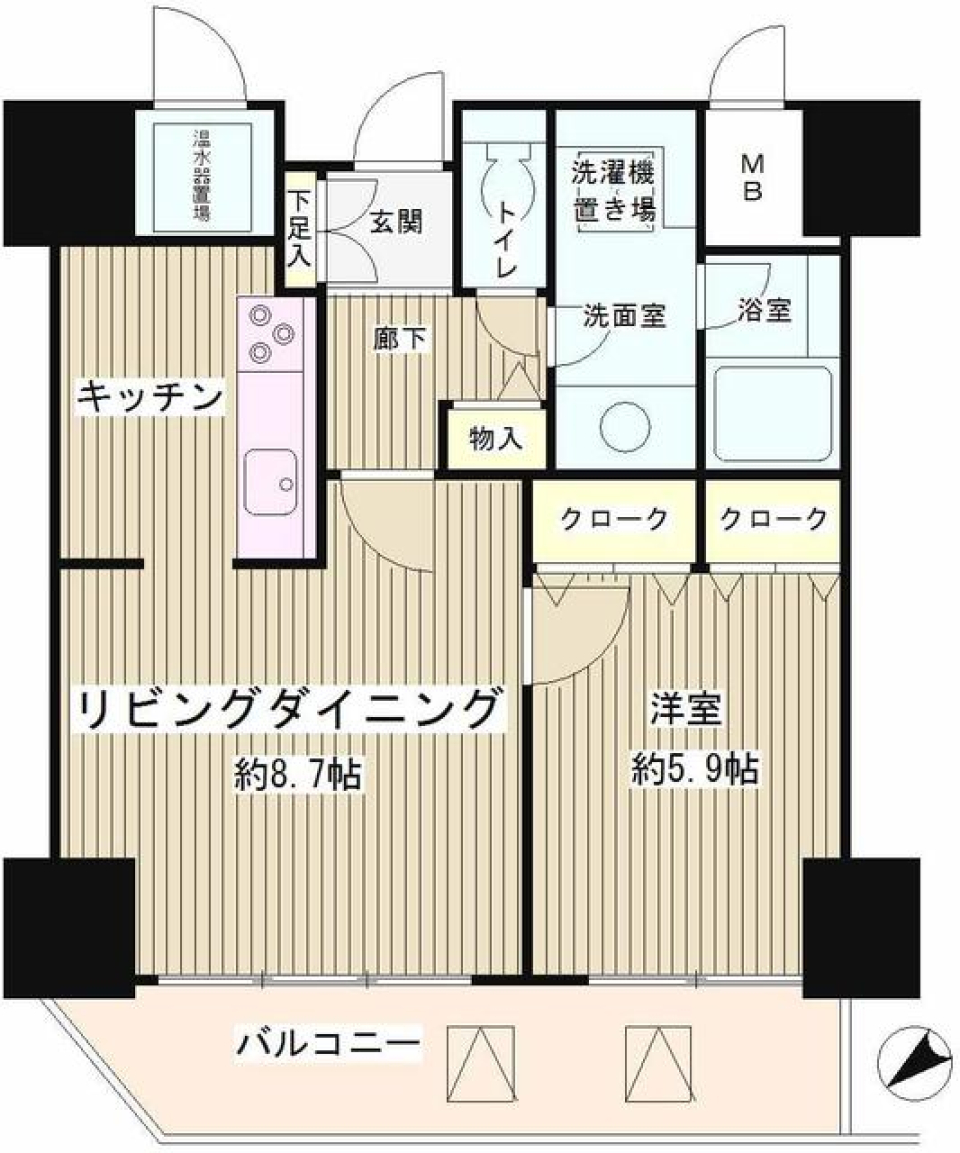 トレステージ目黒　1007号室の間取り図