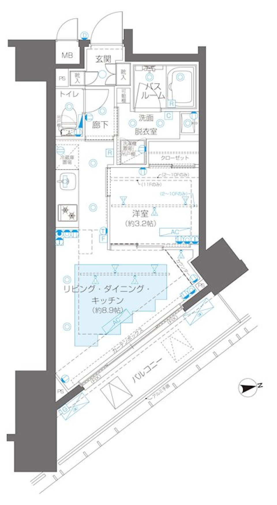 ZOOM新宿御苑前 604号室［ペット可］の間取り図