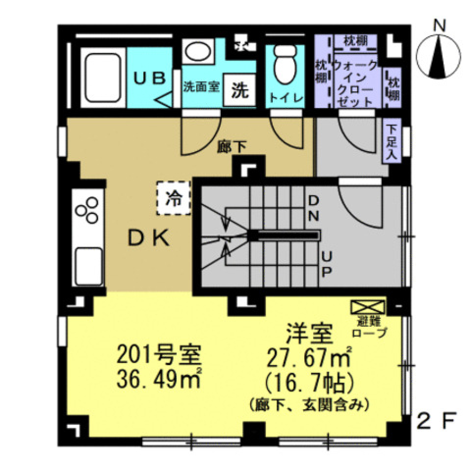 ザ・レジデンシャル　蔵前　201号室の間取り図